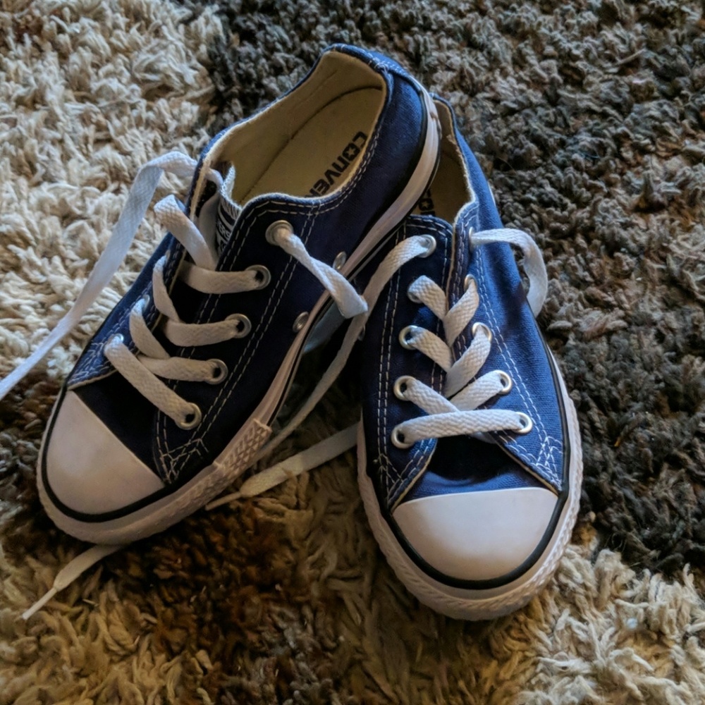 Blue converse shoes